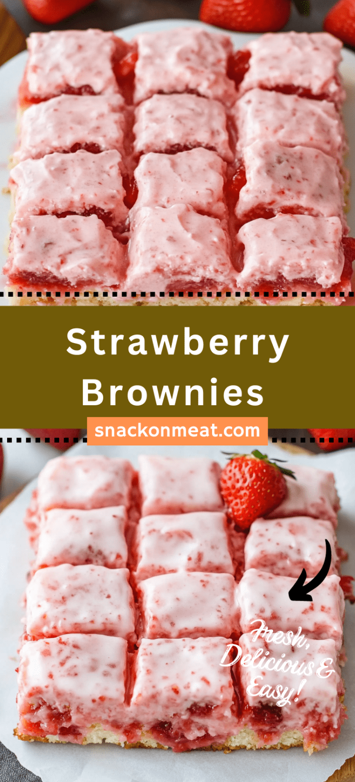 Strawberry Brownies Recipe with Creamy Frosting Option! Fantabulosity