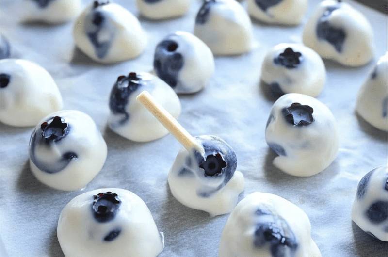 Healthy Frozen Yogurt Covered Blueberries