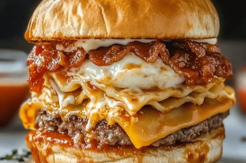 Turkey Bacon Lasagna Burger