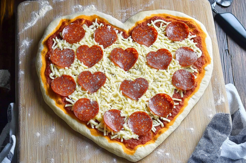 Valentine’s Day Heart-Shaped Pizza