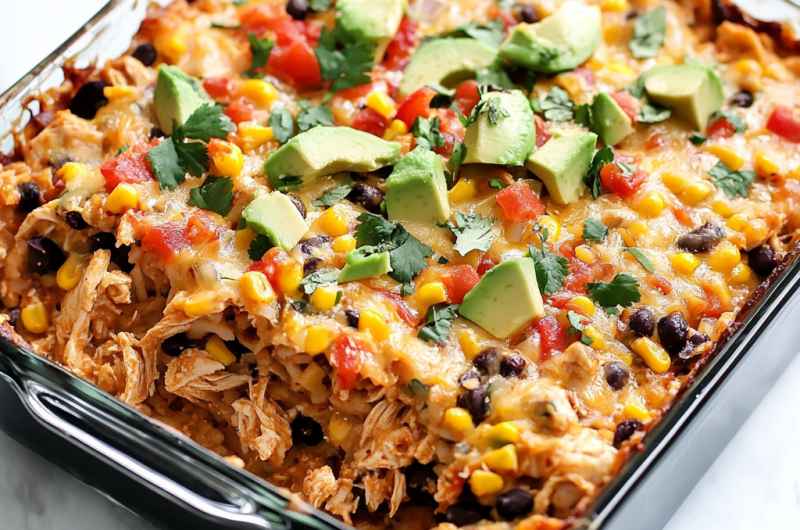 Easy Chicken Burrito Casserole