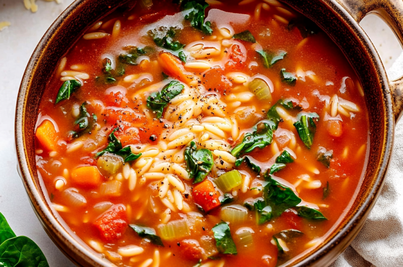 Italian Orzo Spinach Soup