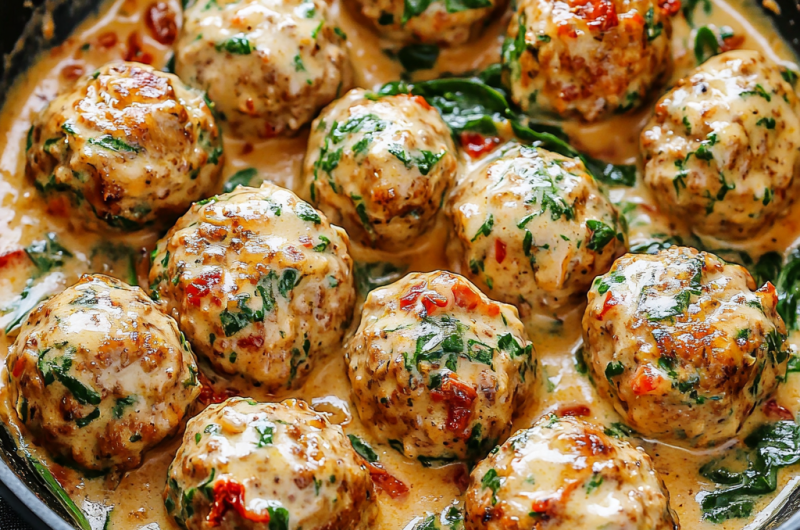 Creamy Spinach Turkey Meatballs