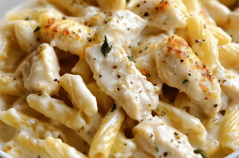 delicious cheese chicken pasta