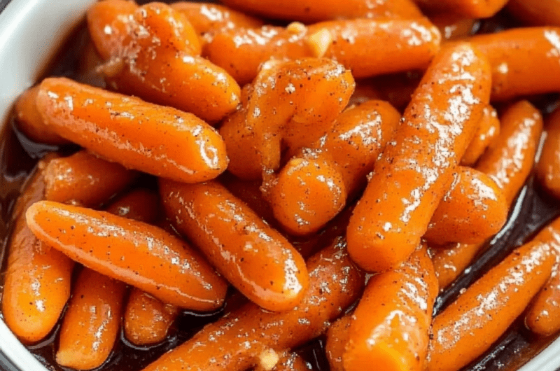 Slow Cooker Maple and Brown Sugar Glazed Carrots