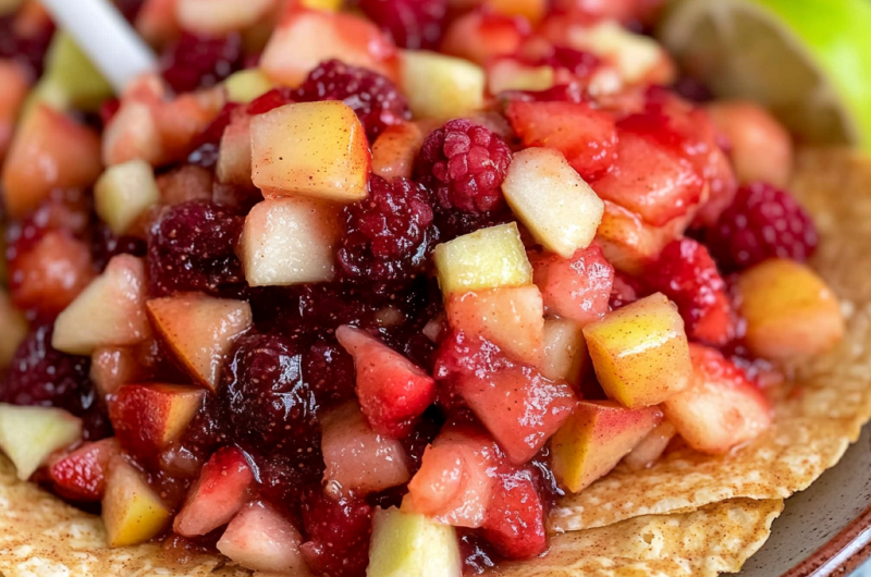 Fruit Salsa with Cinnamon Crisps