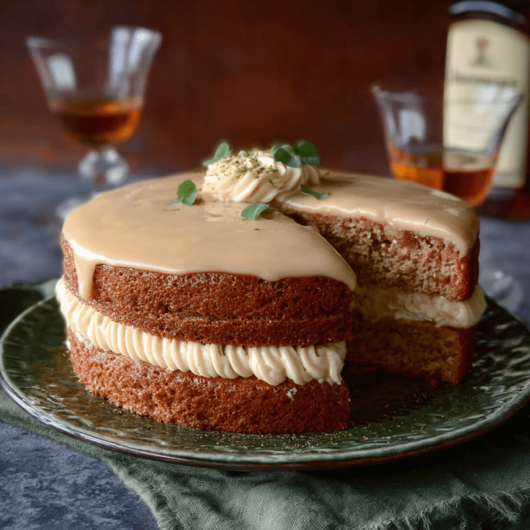 Irish Whiskey Cake Snack On Meat