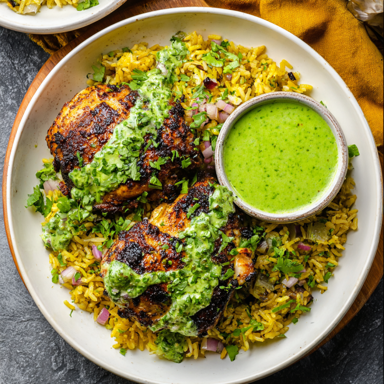 Peruvian Chicken and Rice with Green Sauce – Juicy, Flavorful ...