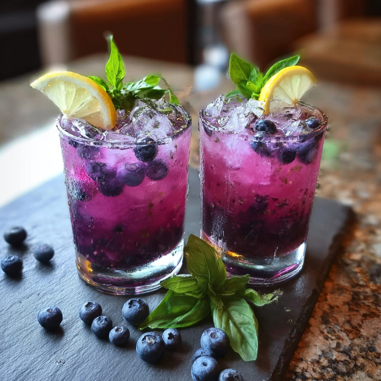 Blueberry Basil Lemon Lavender Mocktail - Snack On Meat
