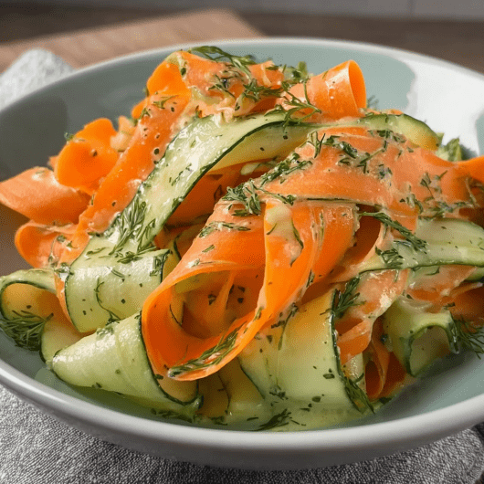 Carrot & Cucumber Ribbon Salad – Fresh, Light & Dairy-Free - Snack On Meat