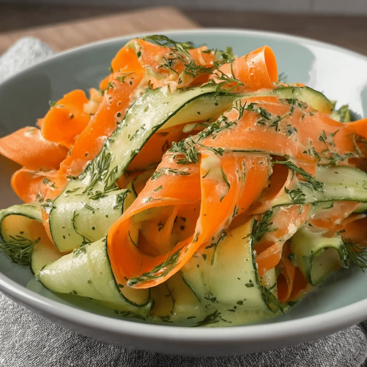 Carrot & Cucumber Ribbon Salad – Fresh, Light & Dairy-Free - Snack On Meat