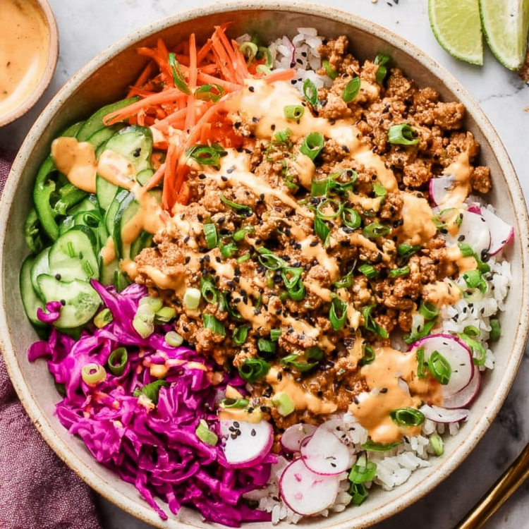 Ground Turkey Rice Bowls with Bang Bang Sauce (Quick & Flavor-Packed ...