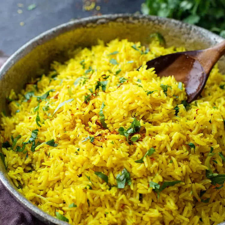 Garlic Turmeric Rice - Snack On Meat